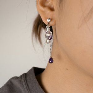 Dangling Purple Crystal Earrings